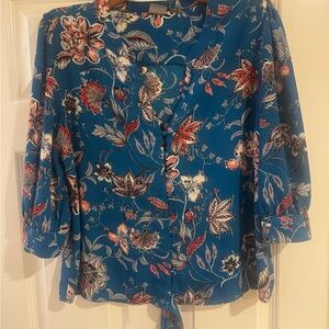 Floral Blue Women's Top